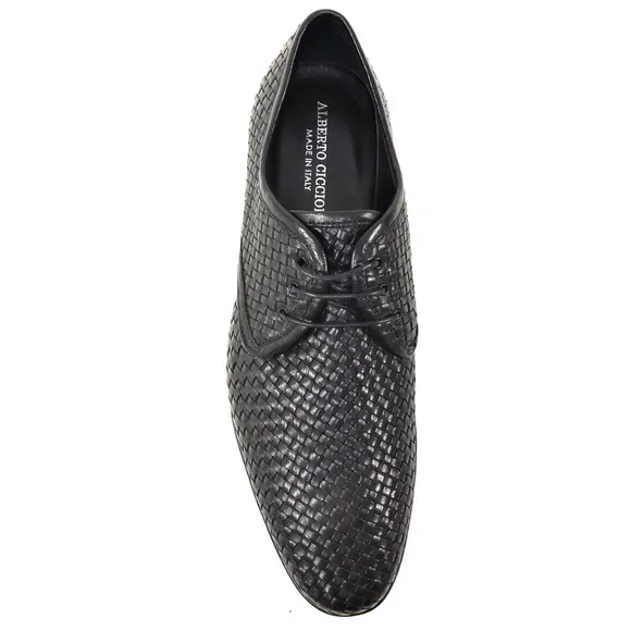 ALBERTO CICCIOLI 🇮🇹 MEN'S BLACK SOFT LEATHER COMFORT FASHION SHOES - Picture 6 of 7